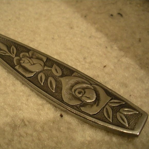 Cake Lifter Stainless Steel Rose Pattern Handle Collectible Server Vtg Japan - Picture 3 of 3